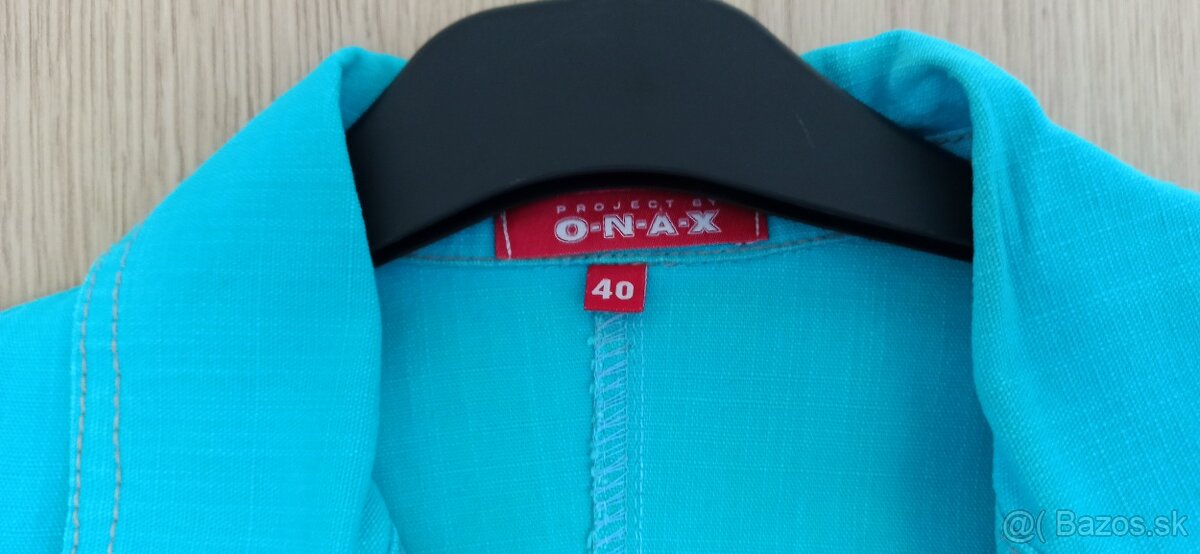 Nové Azúrovo modré bavlnené sako - 2