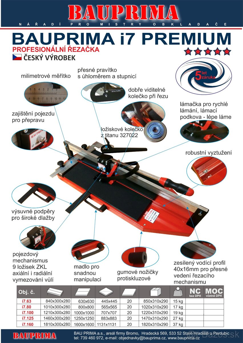 Rezačka na dlažbu Bauprima - Česká vyroba - 2