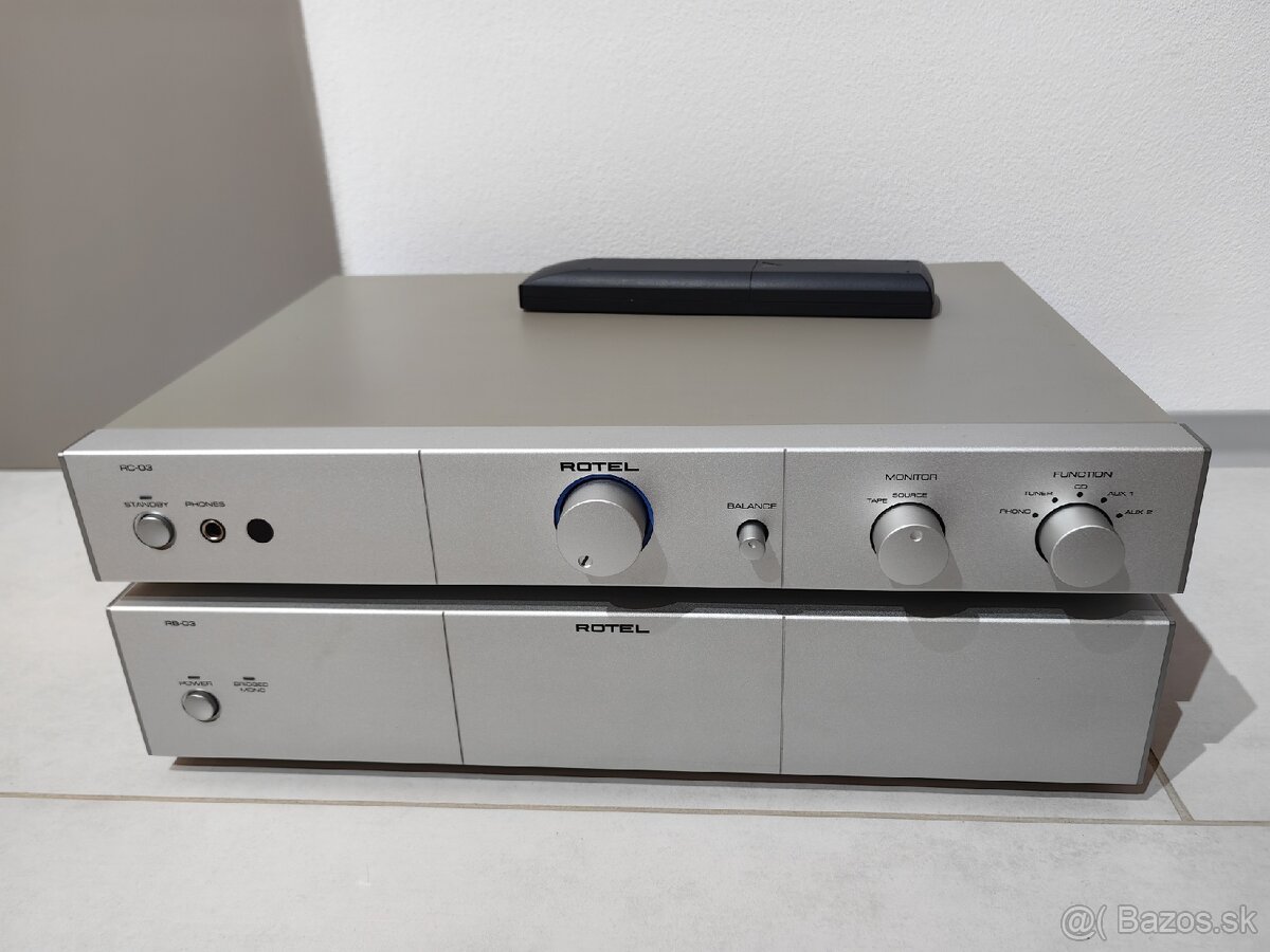ROTEL RB03 + ROTEL RC03 pre amp + koncák - 2