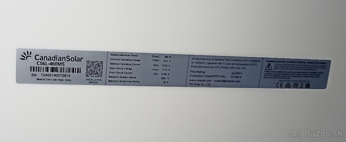 Fotovoltický panel CanadianSolar 460Wp Solárny Fotovoltaický - 2