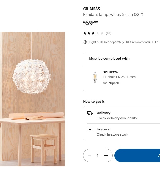 Ikea GRIMSÅS závesná lampa (úplne nová) - 2