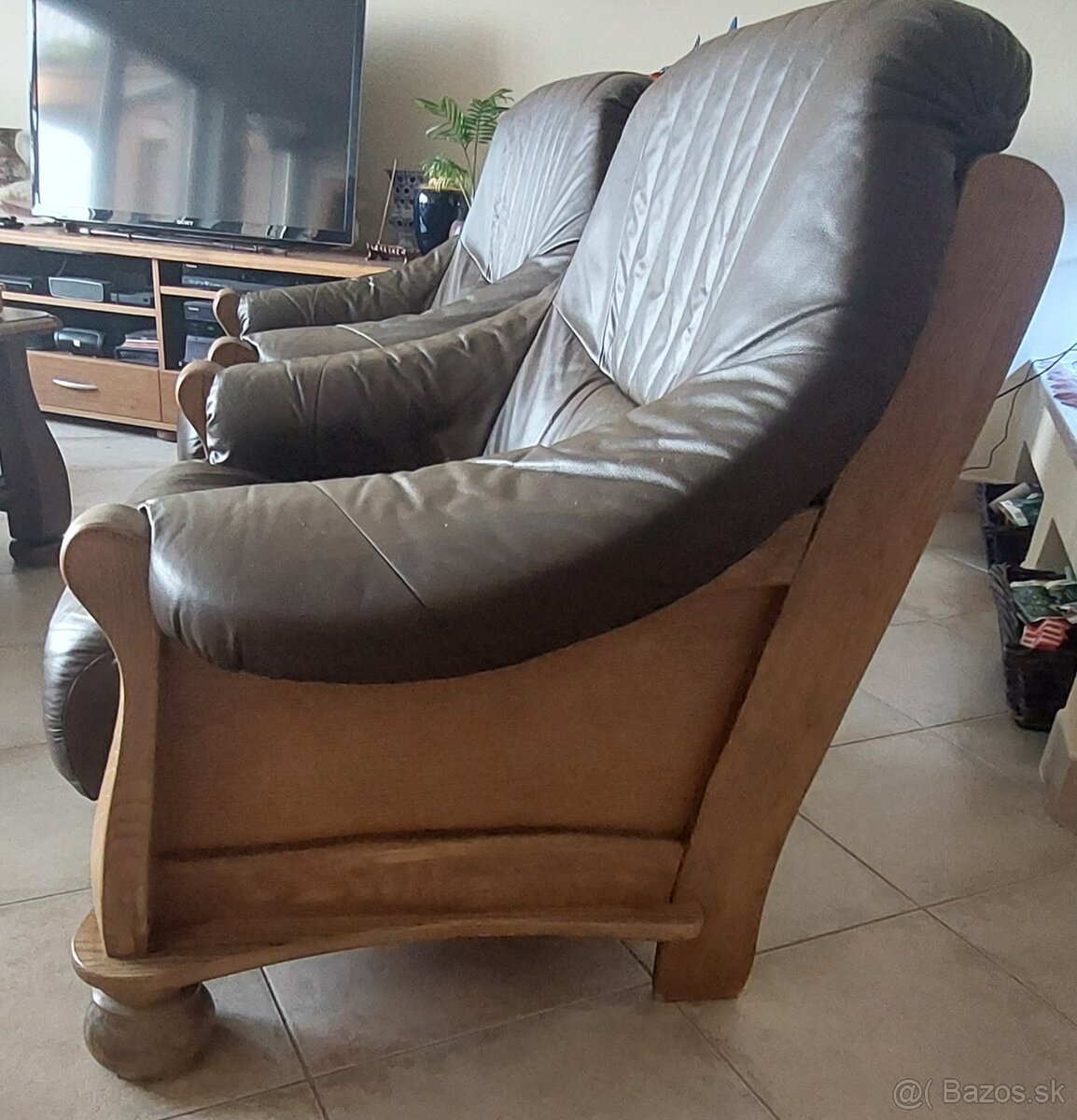 Kožené kreslo, gauč korpus, starožitné kreslo - 2