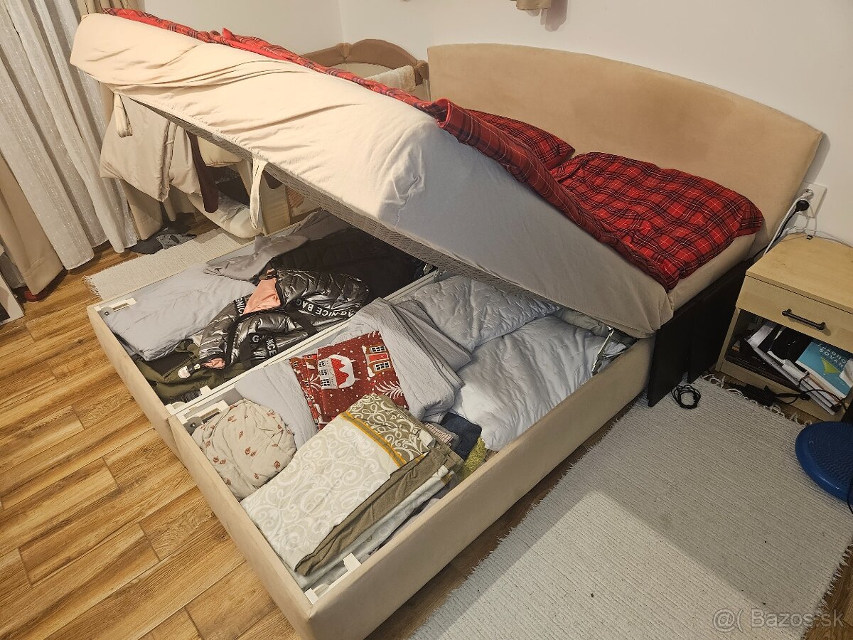 Predám manželskú postel s úložným priestorom - 2