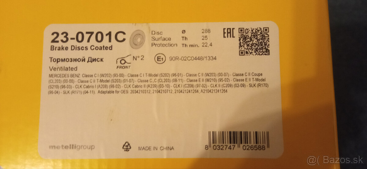 Predné kotúče a doštičky mercedes - 2