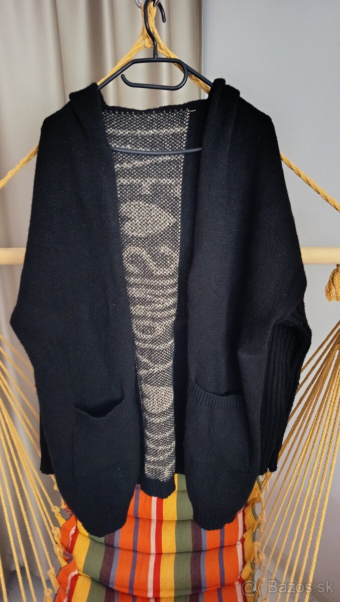 Dámsky sveter XL -XXL raz oblečený čierny - 2