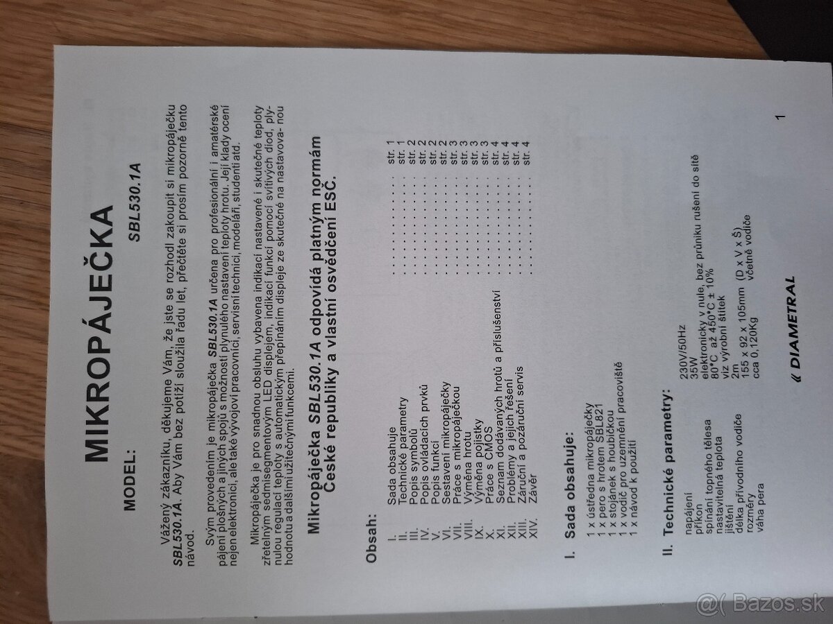 Mikropájkovačka Diametral SBL530.1A - 2