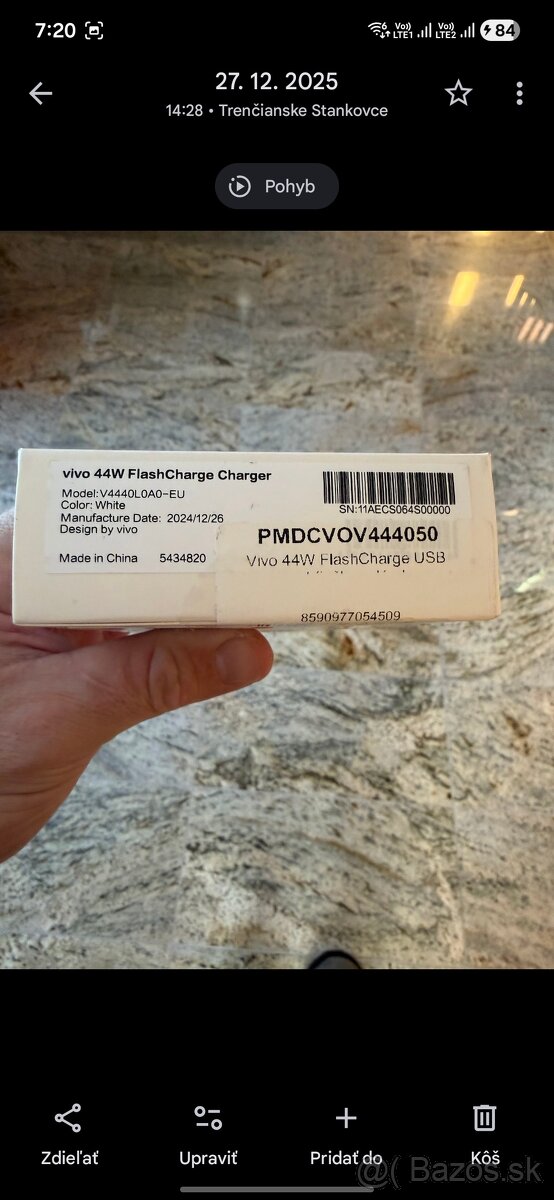 Nabíjačka Vivo 44w - 2