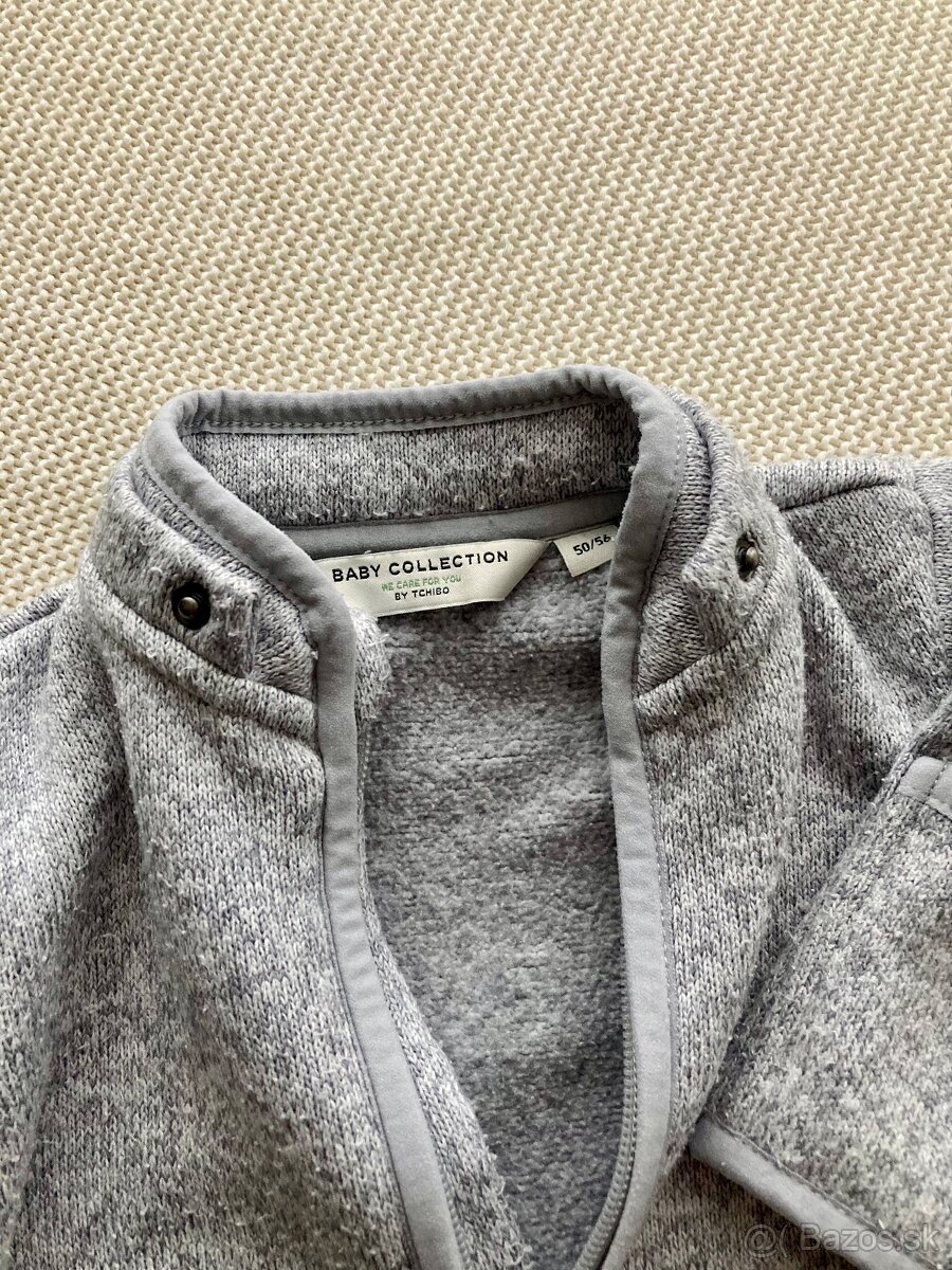 Overal flaušový pre bábätko 56 + vetrovka a čiapka - 2