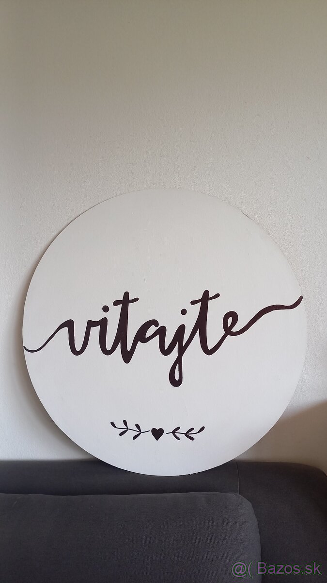 Tabuľa Vitajte. - 2