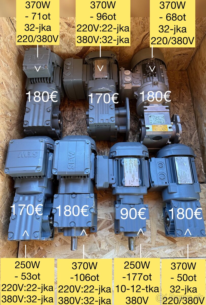 SEW; mlynček 250W; 370W; el.prevodovky - 2