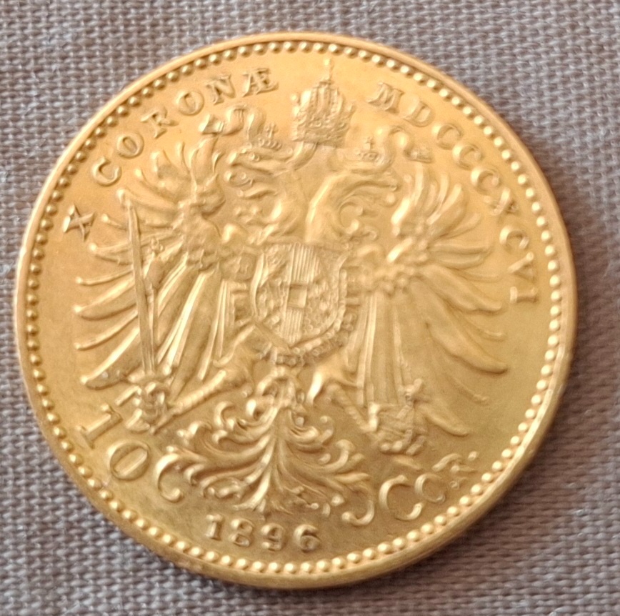 František Jozef 10 koruna,rok1896. - 2