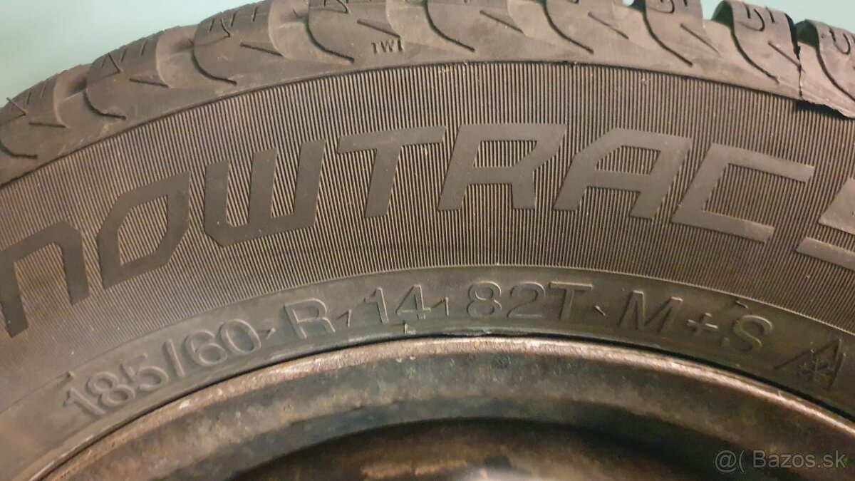 Škoda,VW,SEAT, 185/60 R14 - zimné pneu na diskoch 5x100 - 2
