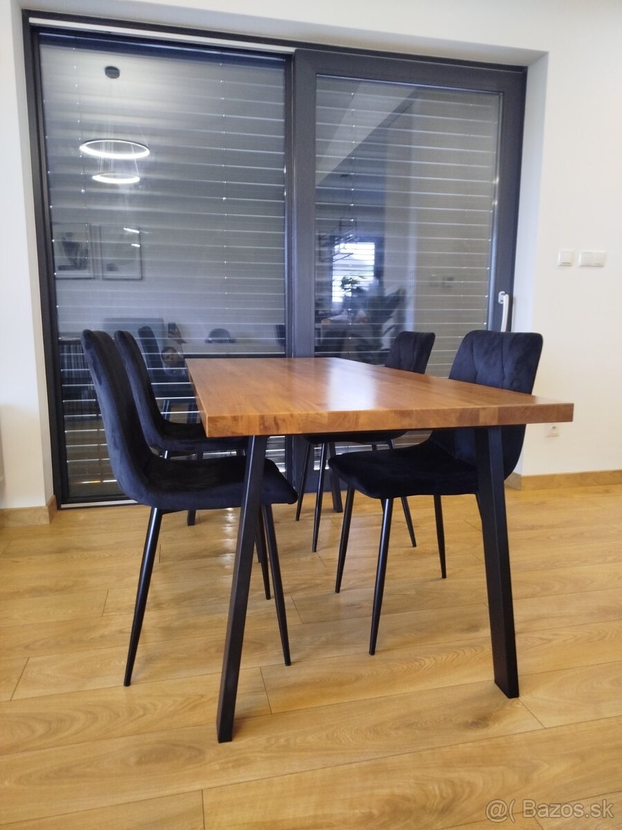 Stolové nohy kovové, čierne 2 ks - 2