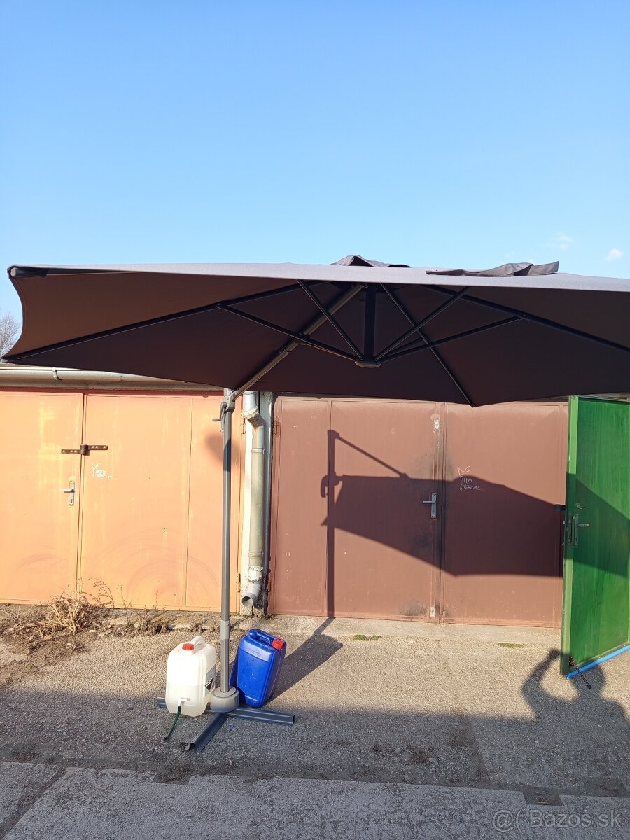 Slnečník Santorini 3m, šedý - 2