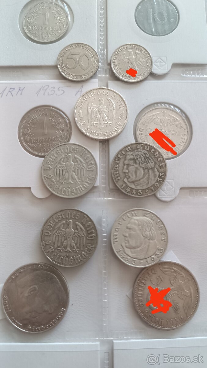 Mince Tretia reich striebro 5 mariek - 2