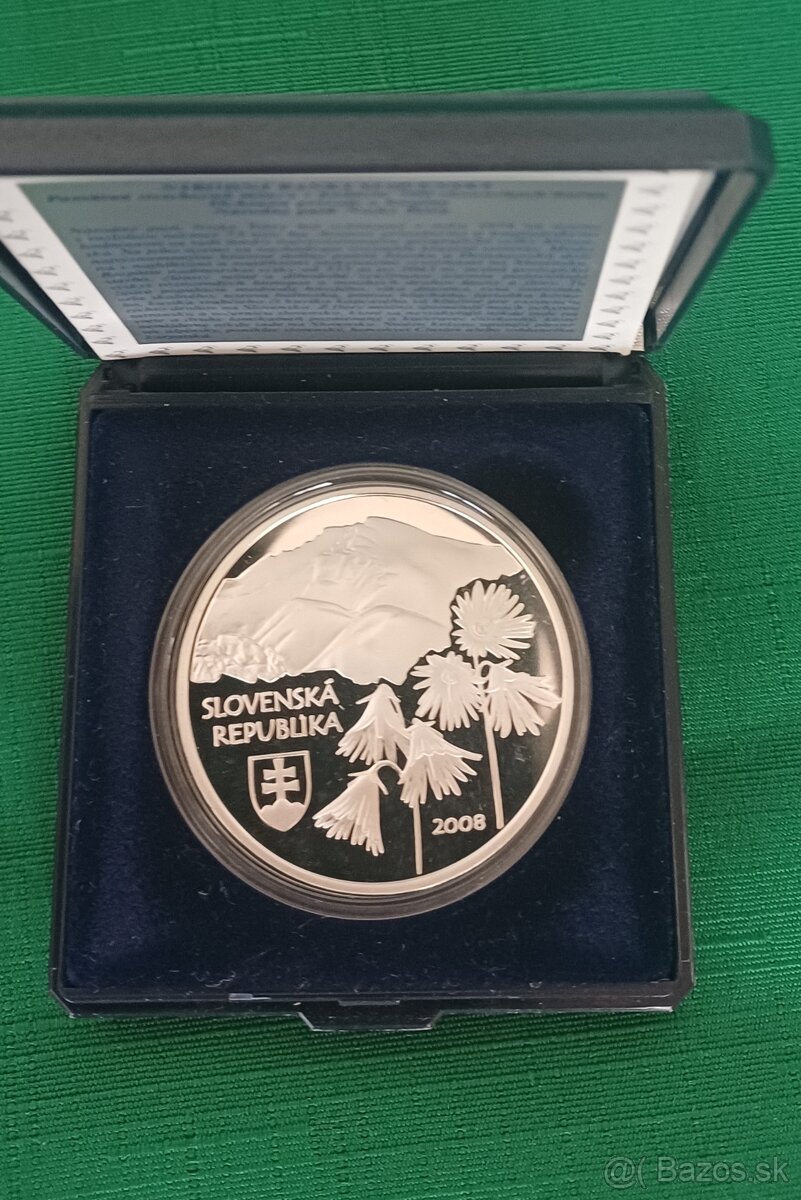 Strieborná pamätná minca 500Sk, 2008, NP Nízke Tatry, poof - 2