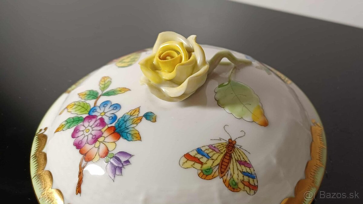 Nádherná porcelánová miska , dóza HEREND top stav. - 2