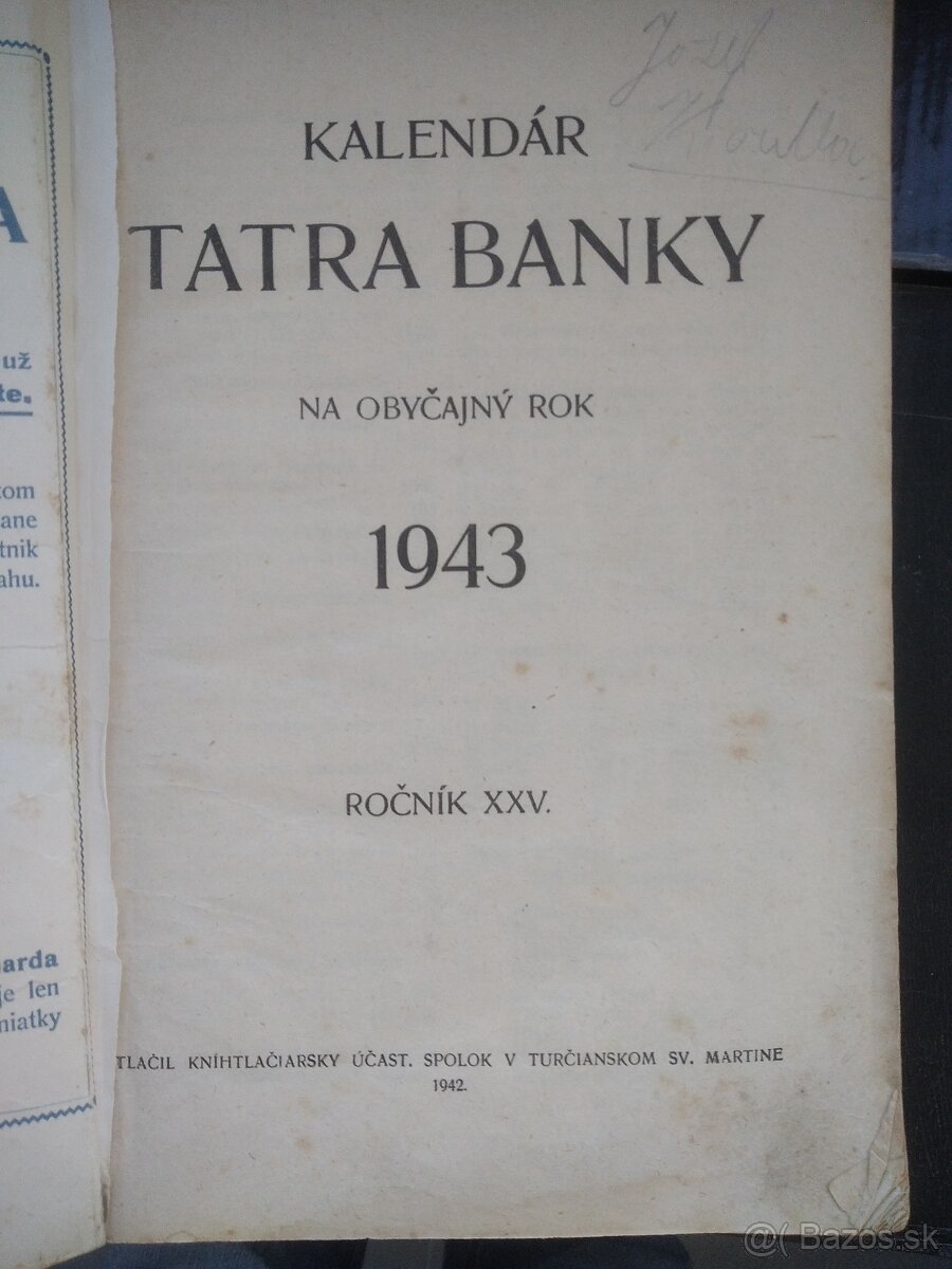 Kalendár TATRABANKY - 2