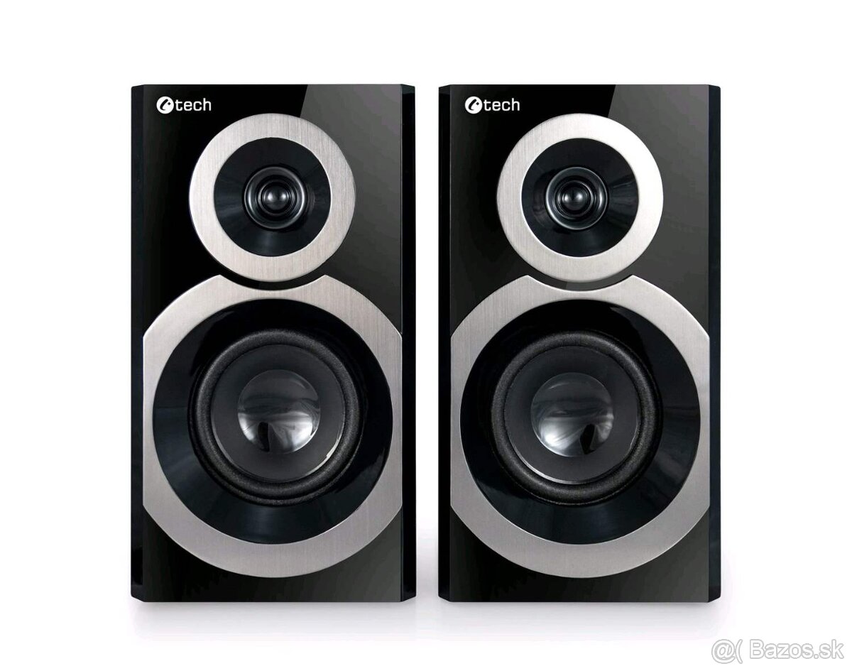 C-TECH repro SPK-310B, 2.0, drevené, čierne - 2