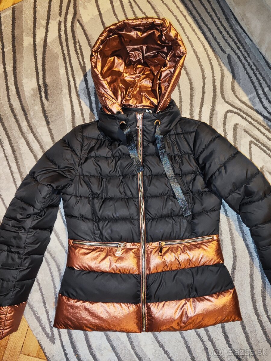 Hnedou čierna bunda zimná - 2