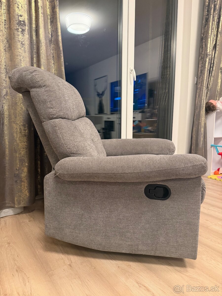 Polohovacie kreslo šedé - 2