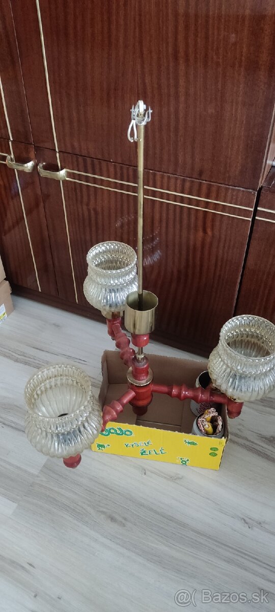 Retro luster drevo sklo - 2