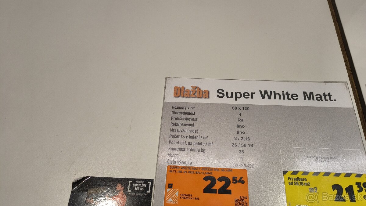 Predám dlažbu super white 1x 60x120 - 2