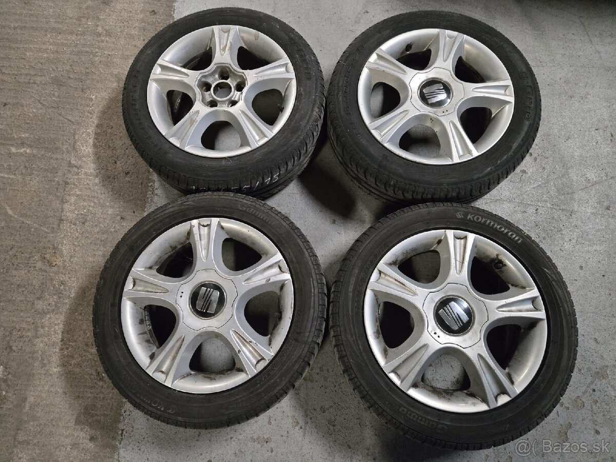 Hliníkové disky 5x100 + letné pneu 185/55r15 - 2