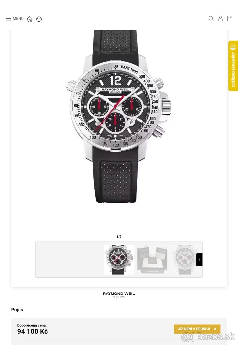 Raymond Weil, model Nabucco, originál hodinky, výborný stav - 2