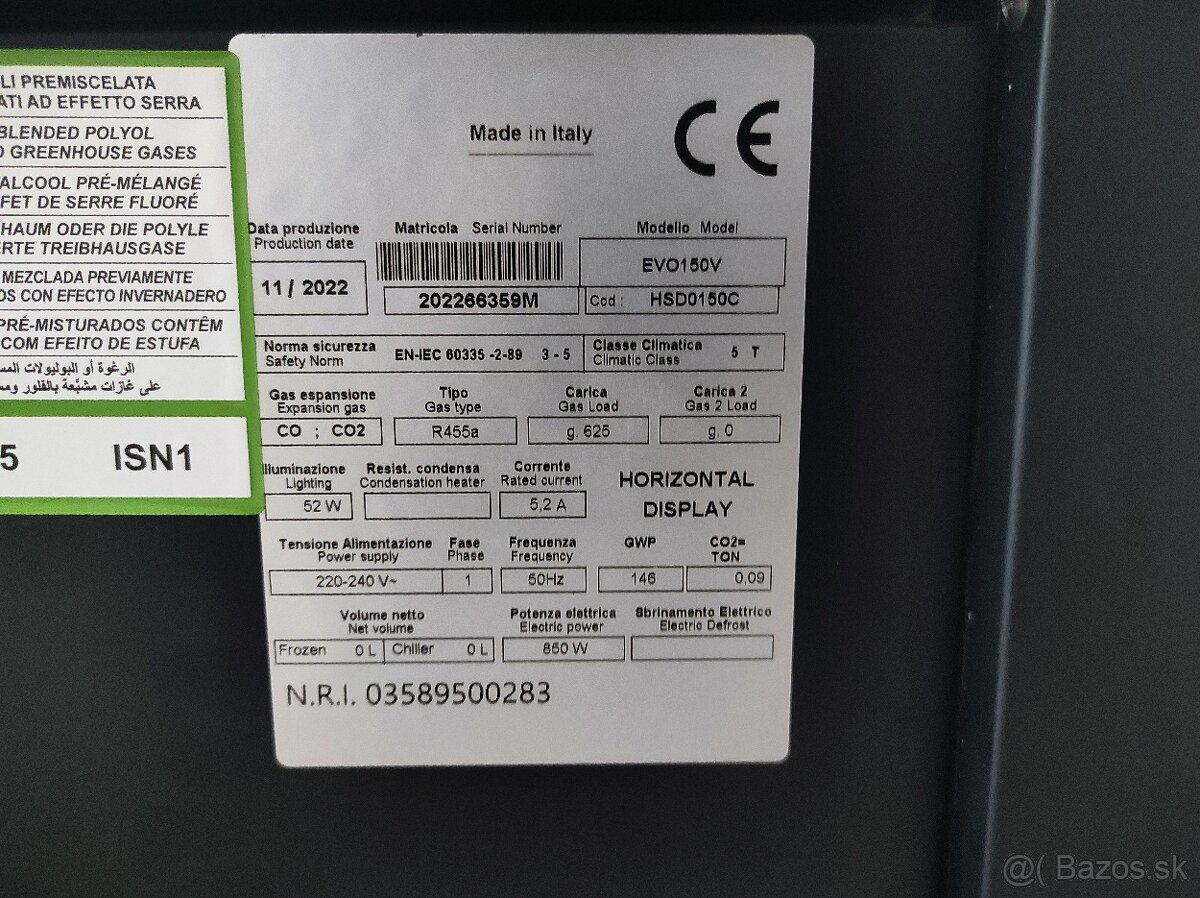 Chladiaca vitrína EVO150V - 2