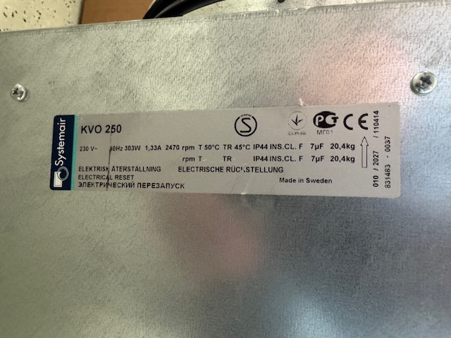 Ventilator Systemair KVO 250+regulator 504 - 2
