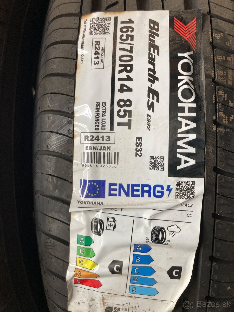 Yokohama letné 165/70R14 - 4ks nové - 2