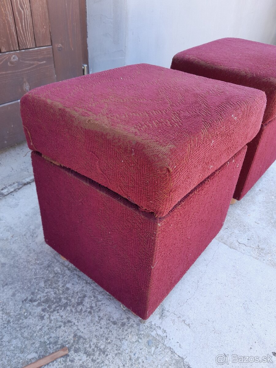 Predám bordové taburetky - 2