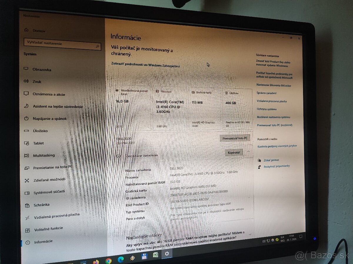 KOMPLET ZOSTAVA DELL 3020 OPTIPLEX -TOP STAV - 2