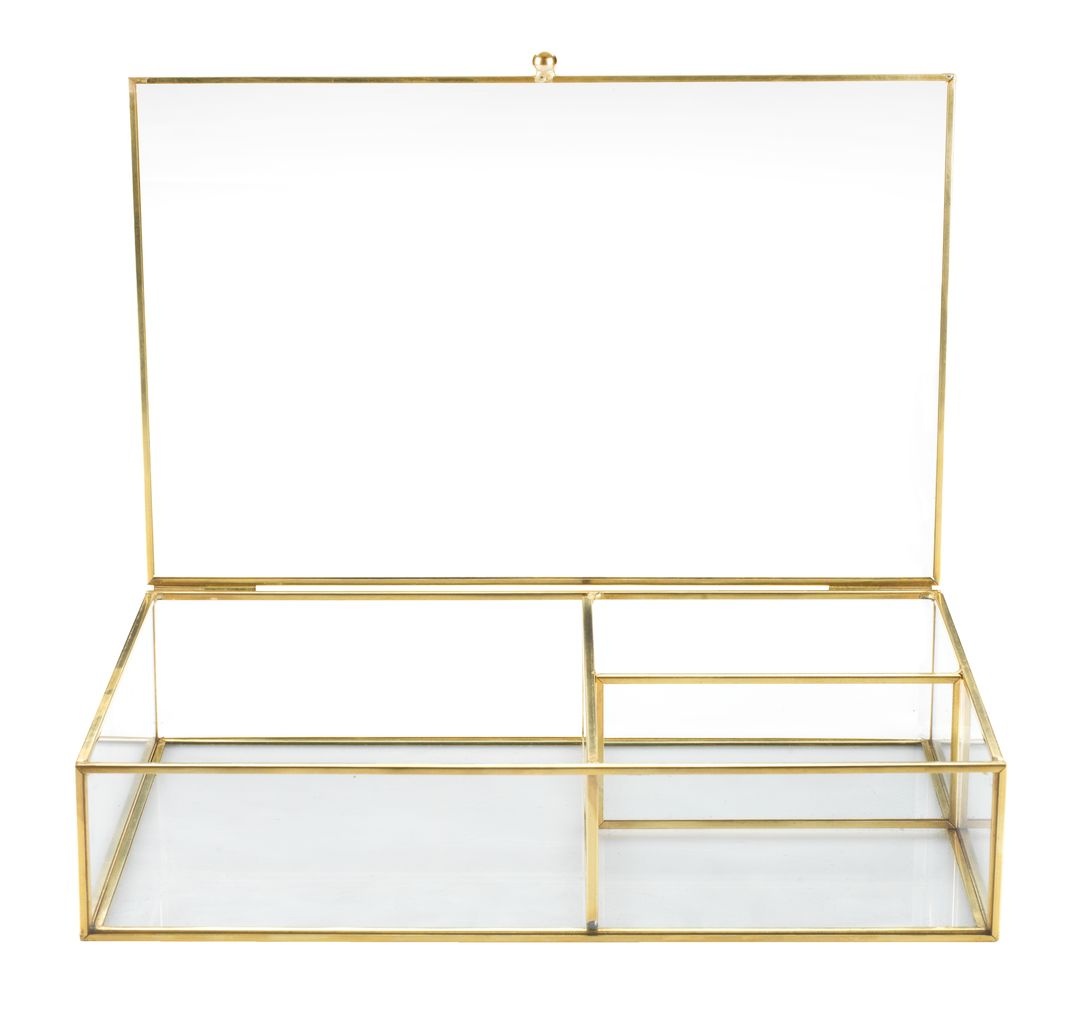 Zlatá sklenená Šperkovnica - 2