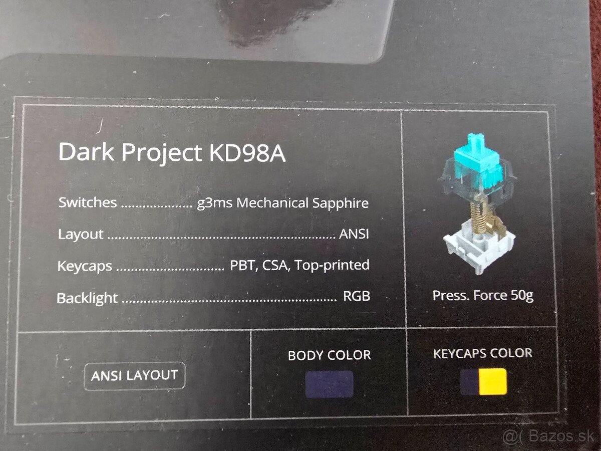Herná klávesnica Dark Project 98 Sunset - 2