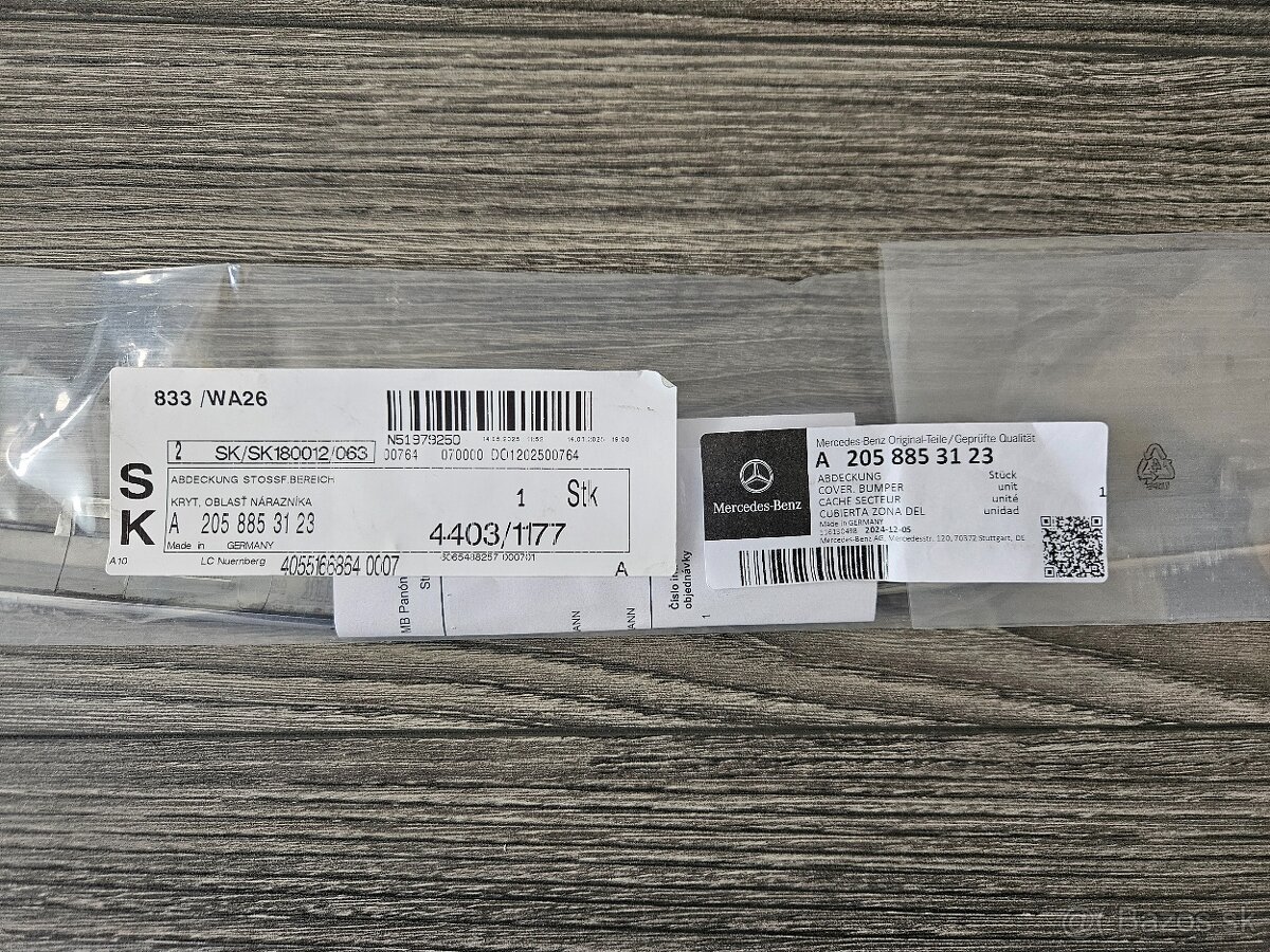 Predám lištu predného nárazníka C-trieda W205 - 2