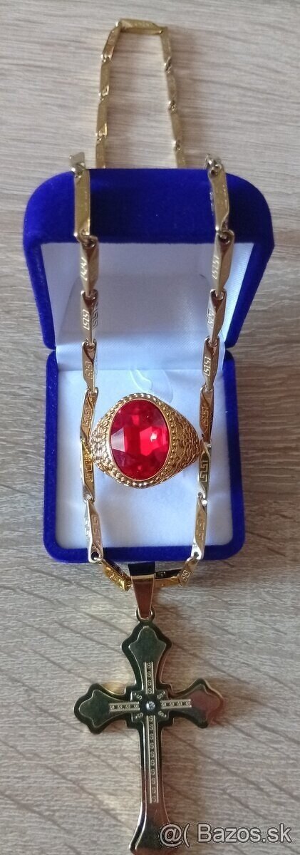 Nádherný pánsky pozlátený set šperkov - 2