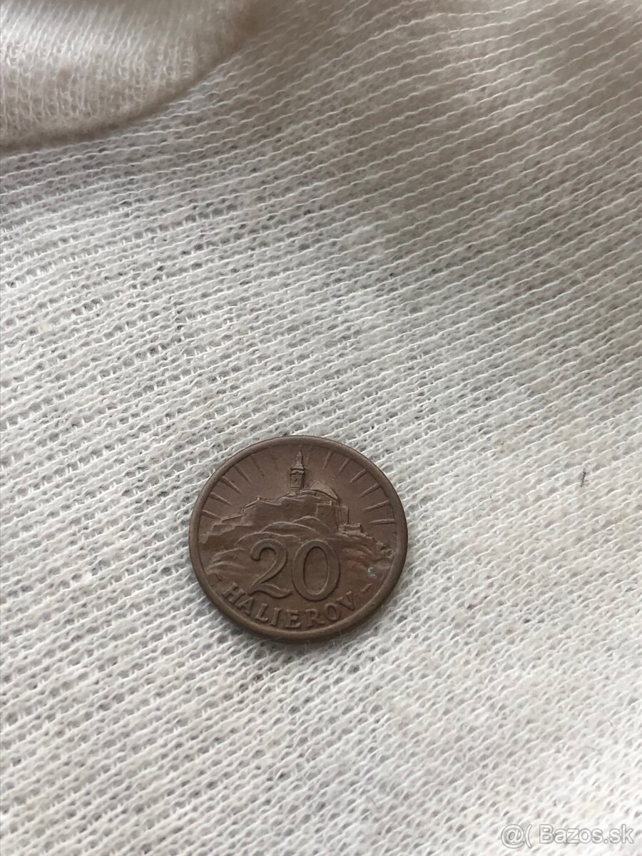 20 halier 1942 CuZn Top stav - 2