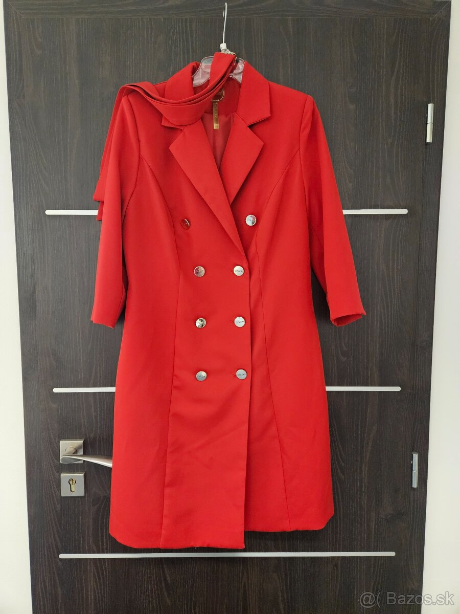 Cervene sakove saty s opaskom vel.L - 2