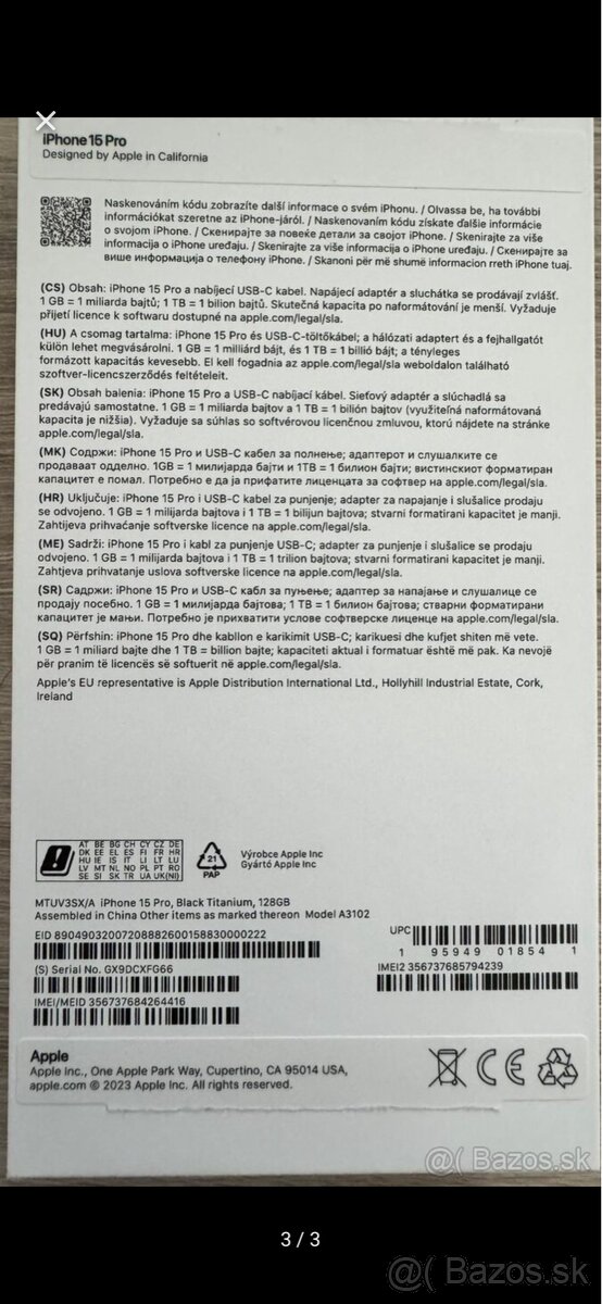 iPhone 15 Pro 128GB / Batéria 90% - 2