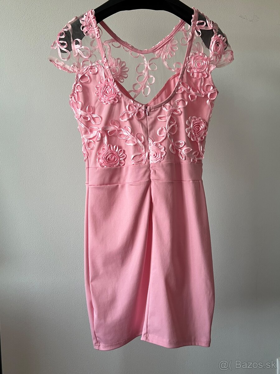 Krásne spoločenské ružové šaty - 2