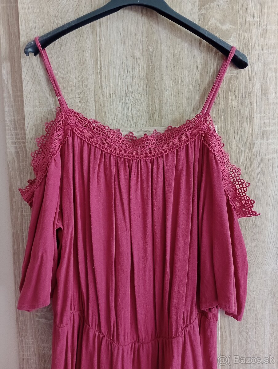 Super bordové šaty s čipkou - 2