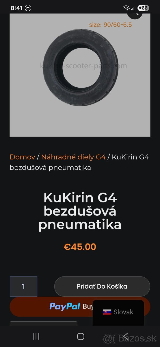 Kukirin Kugoo G4 original Pneu Guma nová - 2