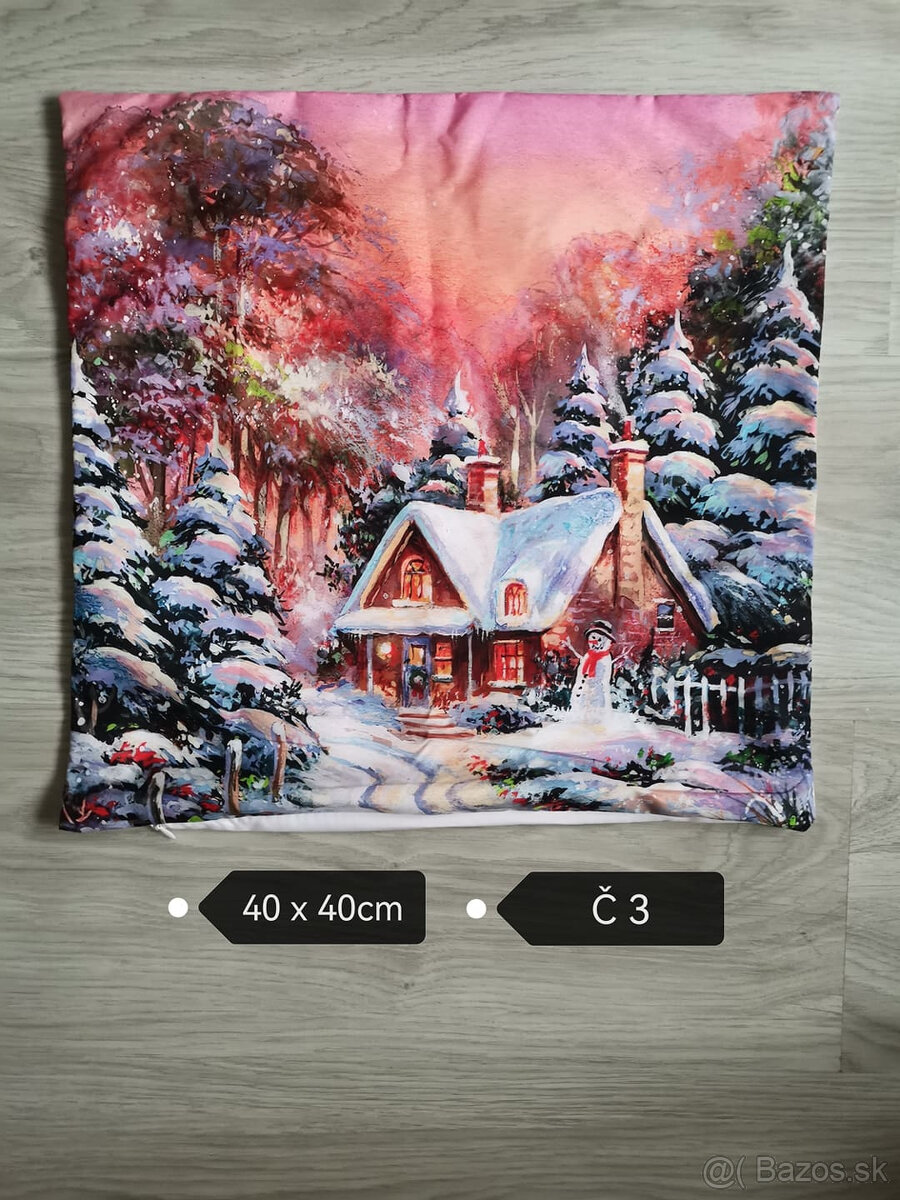 Vianočné obliečky na vankúš 40 x 40cm NOVE - 2