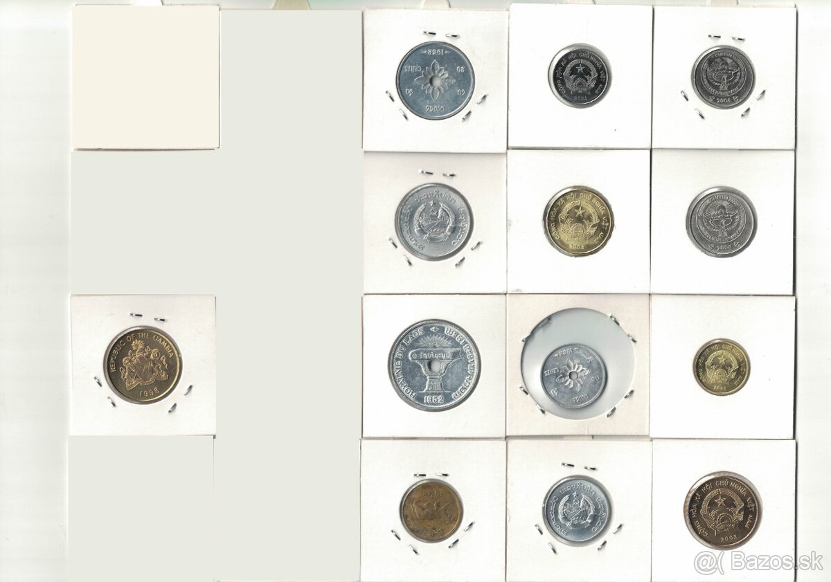 Zbierka mincí - rôzne svetové mince Afrika, Ázia, Ostrovy - 2