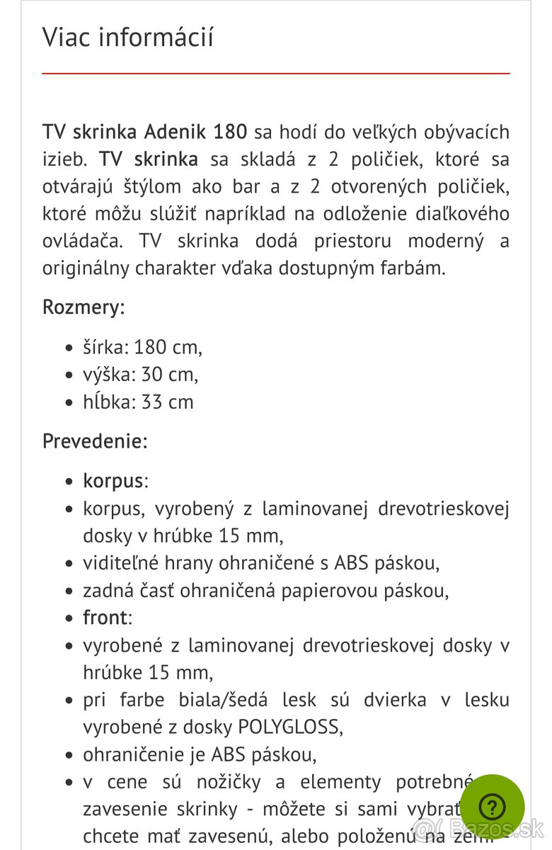 TV stolík /skrinka Adenik 180 MDF - 2