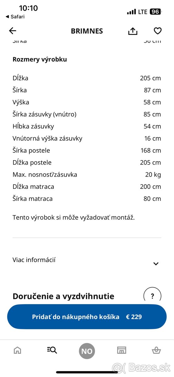 Rozkladacia postel BRIMNES - 2