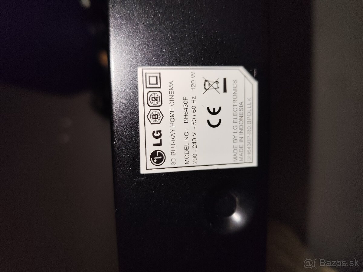 Predám 3D Blu-ray domáce kino 5.1 LG BH6430P - 2