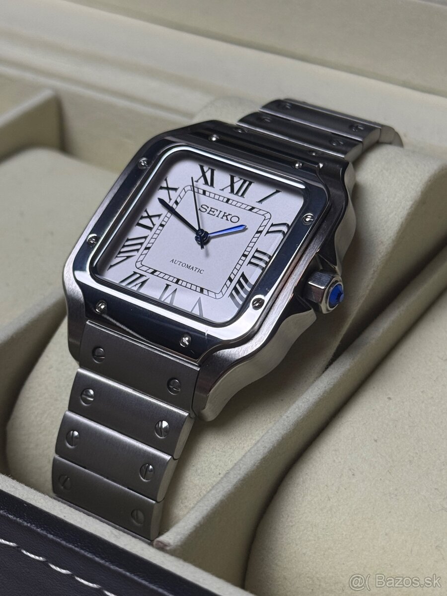 Seiko Custom Mod Watch Hodinky Santos Biele - 2
